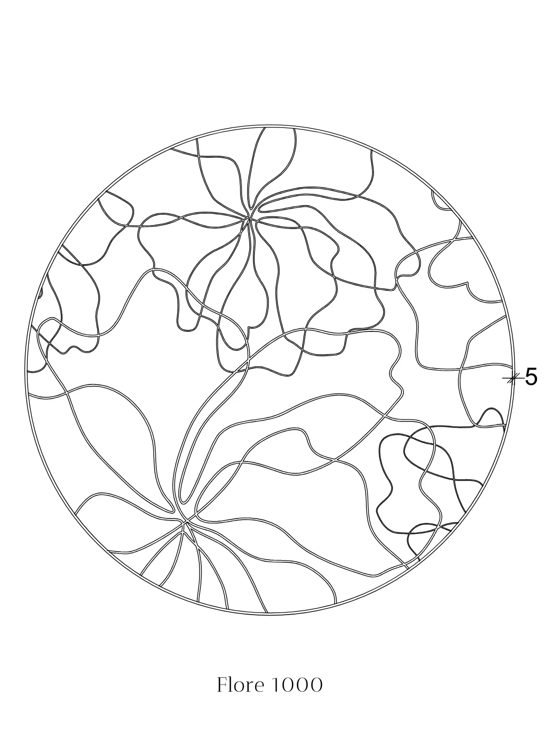 Flore Mirror technical drawing, Ø 1000 mm