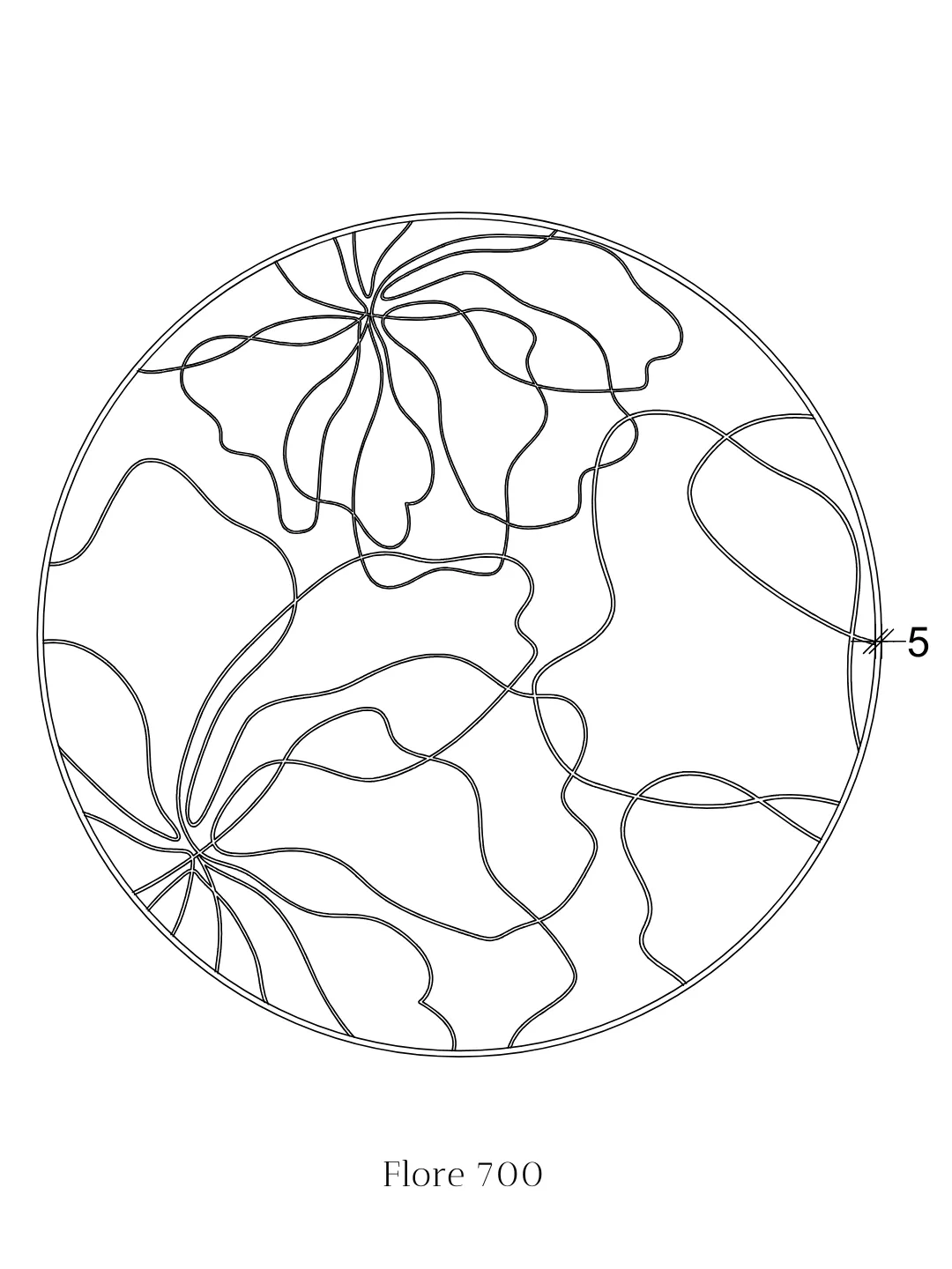 Flore Mirror technical drawing, Ø 700 mm